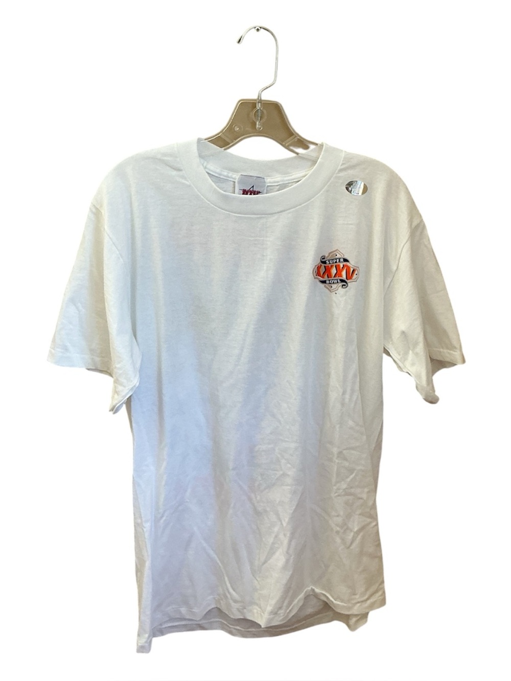 Vtg y2K NFL Super Bowl XXV t-shirt cotton M hologram QB teams players mint